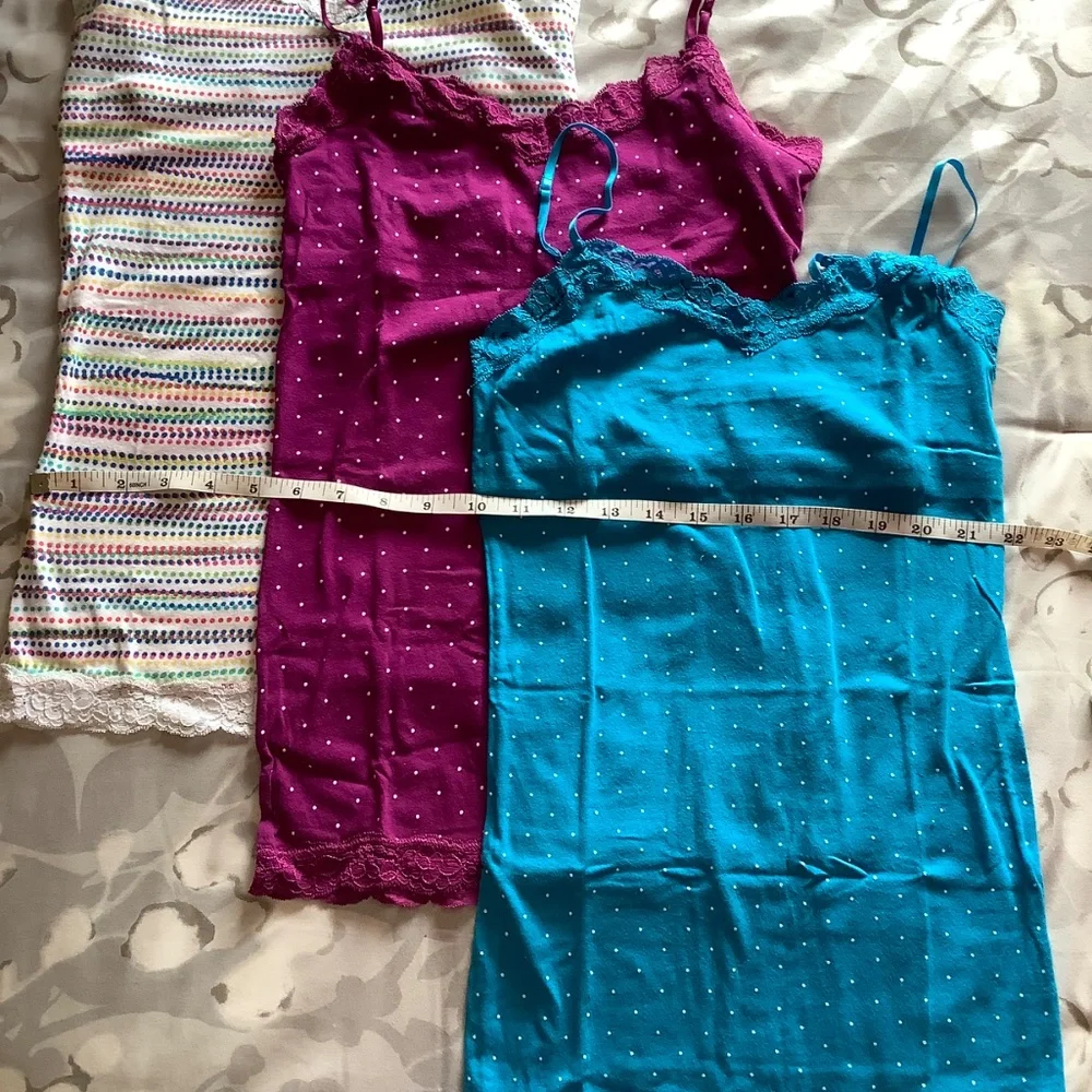 3 aéropostale camisoles polkadot with lace trim - Picture 5 of 7